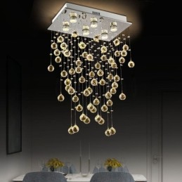 Modern Crystal Chandelier Flush Mount Ceiling Light