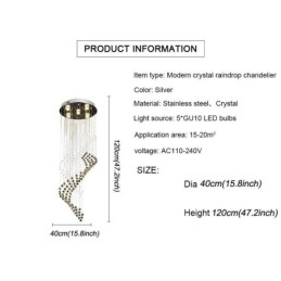 Elegant Crystal Chandelier Raindrop Ceiling Lights Foyer
