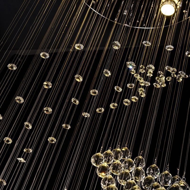 Elegant Crystal Chandelier Raindrop Ceiling Lights Foyer