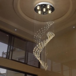 Elegant Crystal Chandelier Raindrop Ceiling Lights Foyer