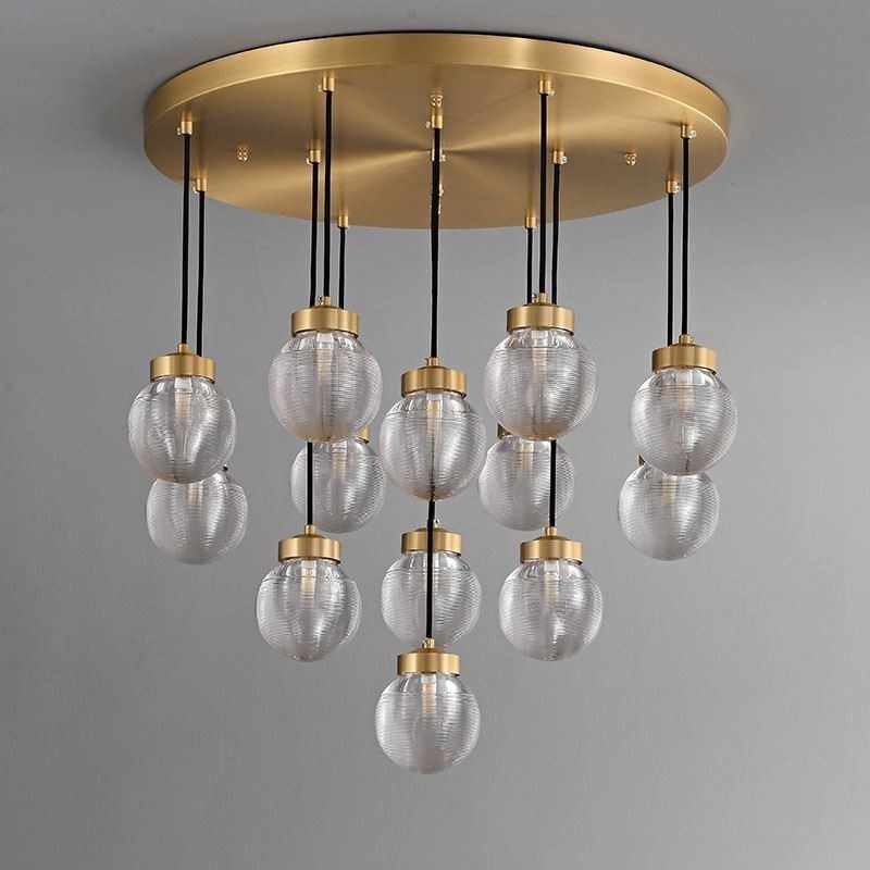 American Cluster Pendant Lamp Light Luxurious Glass Ball Ceiling Light