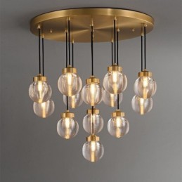 American Cluster Pendant Lamp Light Luxurious Glass Ball Ceiling Light