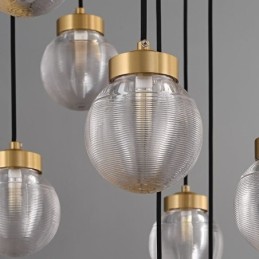 American Cluster Pendant Lamp Light Luxurious Glass Ball Ceiling Light