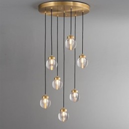 American Cluster Pendant Lamp Light Luxurious Glass Ball Ceiling Light
