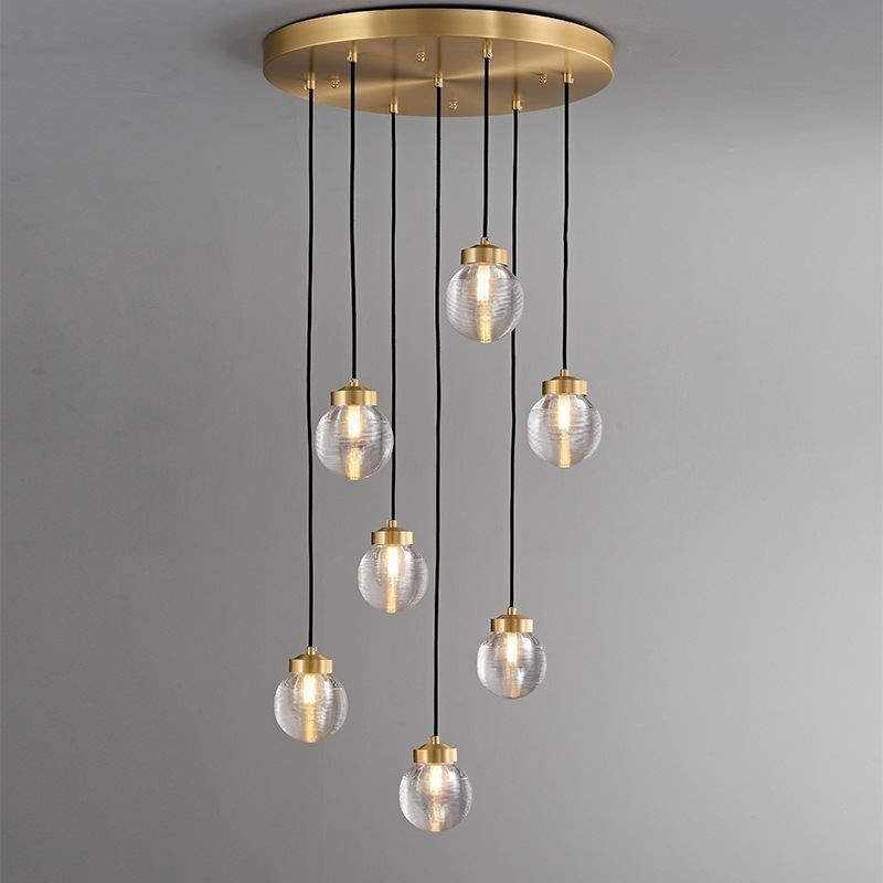 American Cluster Pendant Lamp Light Luxurious Glass Ball Ceiling Light