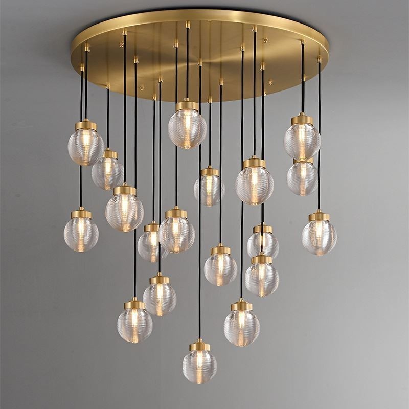 American Cluster Pendant Lamp Light Luxurious Glass Ball Ceiling Light