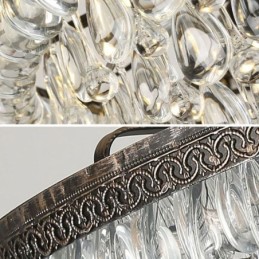 American Crystal Ceiling Light Country Retro Round Pendant Light