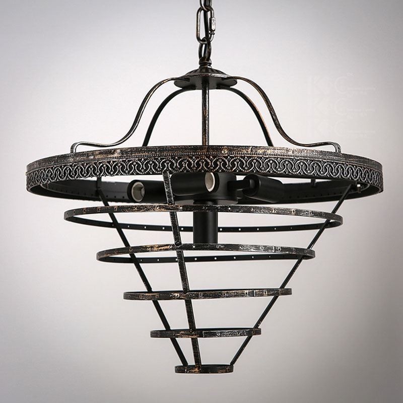 American Crystal Ceiling Light Country Retro Round Pendant Light