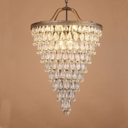 American Crystal Ceiling Light Country Retro Round Pendant Light