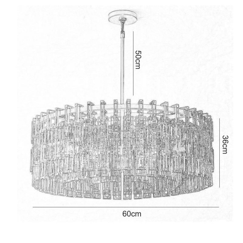 American Ceiling Light Luxury Crystal Pendant Light 60cm