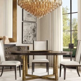 American Pendant Light Glass Ceiling Light Amber Transparent 90cm 14 Lights