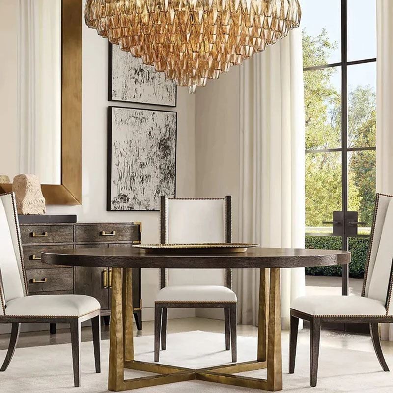 American Pendant Light Glass Ceiling Light Amber Transparent 90cm 14 Lights