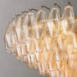 American Pendant Light Glass Ceiling Light Amber Transparent 90cm 14 Lights