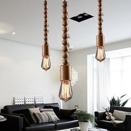 Chandelier Mini Style Traditional Classic Wood Bamboo