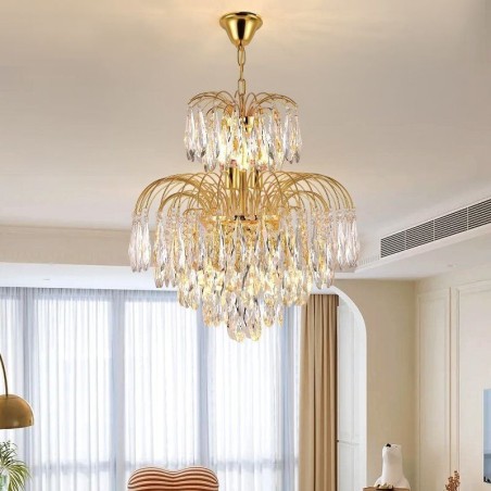 Crystal Pendant Light Contemporary Duplex Decorative Ceiling Light