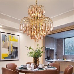Crystal Pendant Light Contemporary Duplex Decorative Ceiling Light