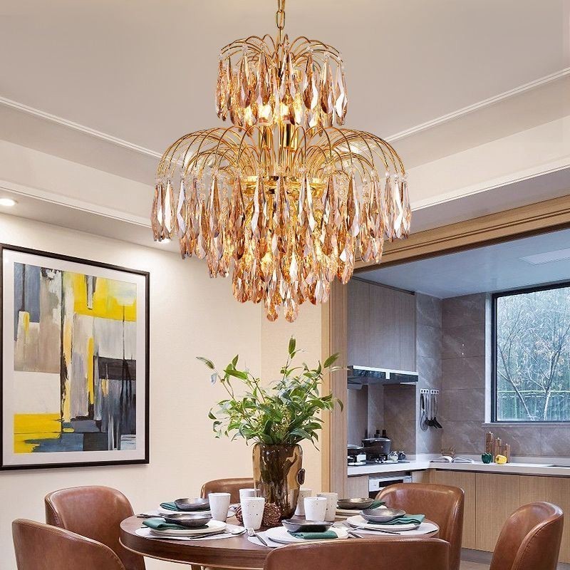 Crystal Pendant Light Contemporary Duplex Decorative Ceiling Light