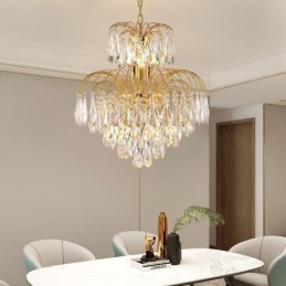 Crystal Pendant Light Contemporary Duplex Decorative Ceiling Light