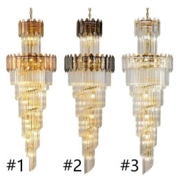 Tapered Crystal Pendant Light Luxury Duplex Decorative Ceiling Light