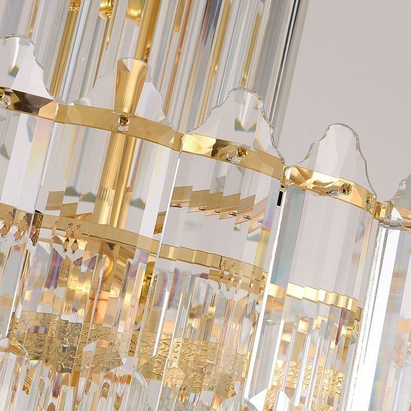 Tapered Crystal Pendant Light Luxury Duplex Decorative Ceiling Light