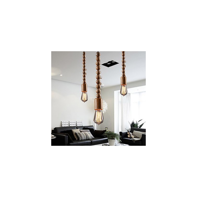 Chandelier Mini Style Traditional Classic Wood Bamboo