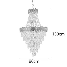 Tapered Crystal Pendant Light Eye catching Duplex Decorative Ceiling Light
