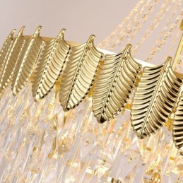 Tapered Crystal Pendant Light Eye catching Duplex Decorative Ceiling Light