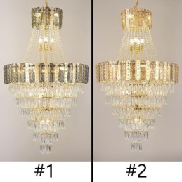 Tapered Crystal Pendant Light Exquisite Duplex Decorative Ceiling Light