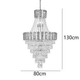 Tapered Crystal Pendant Light Exquisite Duplex Decorative Ceiling Light