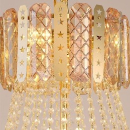 Tapered Crystal Pendant Light Exquisite Duplex Decorative Ceiling Light