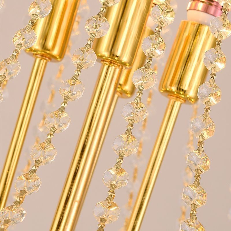 Tapered Crystal Pendant Light Exquisite Duplex Decorative Ceiling Light