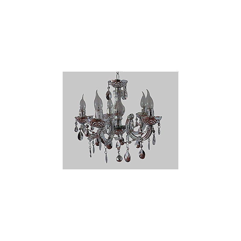 Modern Silver Acrylic Crystal Style Chandelier With 5 Lights