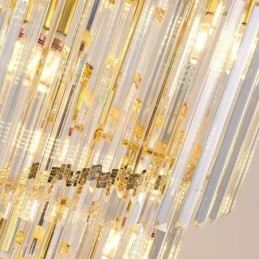 Crystal Pendant Light Duplex Tapered Decorative Ceiling Light 70cm