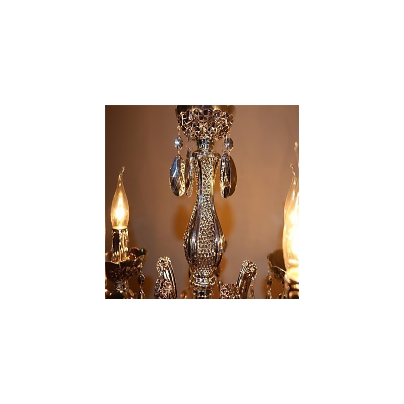 Modern Silver Acrylic Crystal Style Chandelier With 5 Lights