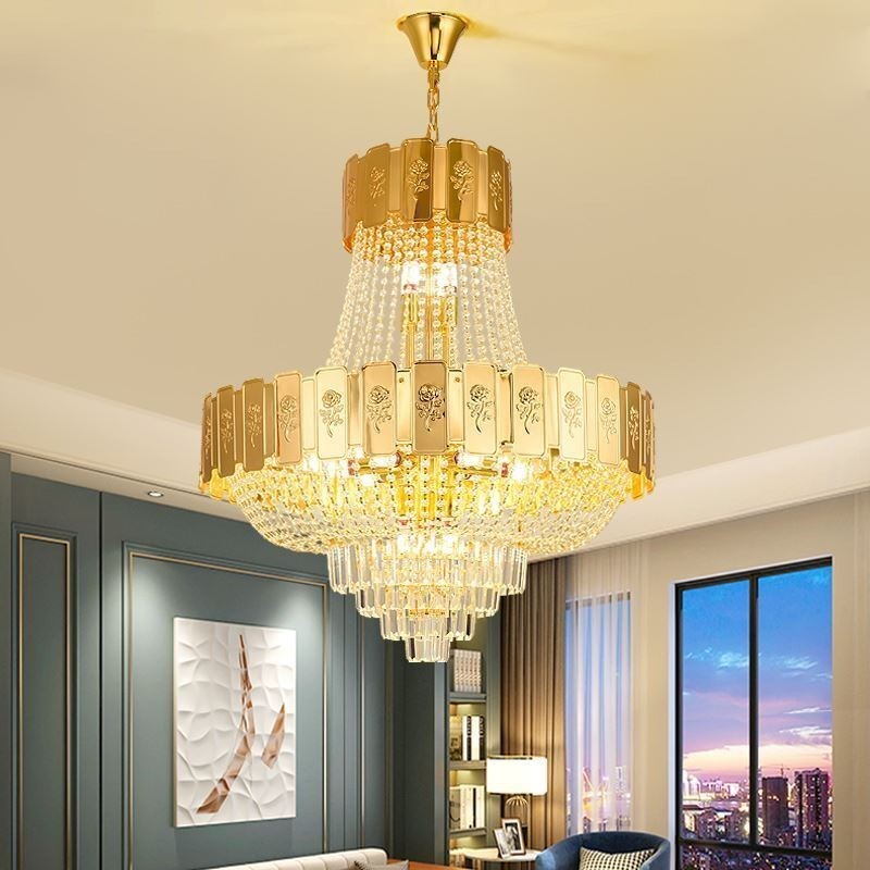 Gold Crystal Pendant Light Elegant Decrative Ceiling Light