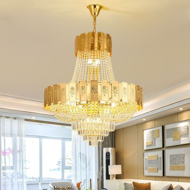Gold Crystal Pendant Light Elegant Decrative Ceiling Light