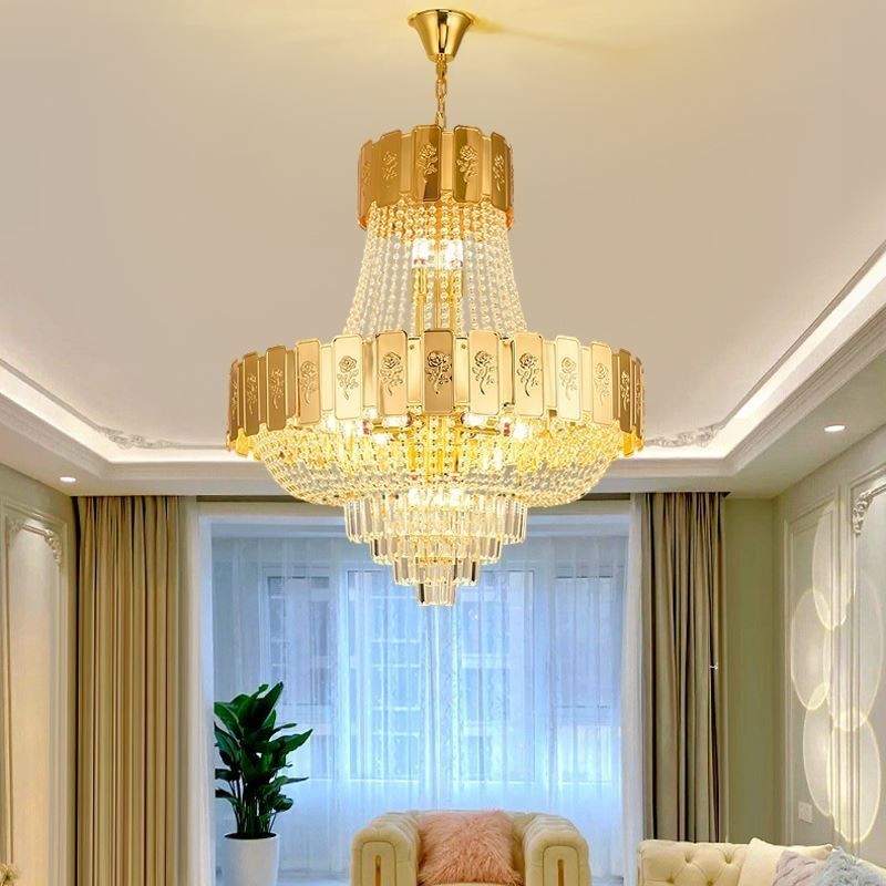 Gold Crystal Pendant Light Elegant Decrative Ceiling Light