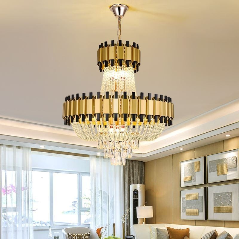 Crystal Pendant Light Gold Luxury Decrative Ceiling Lamp