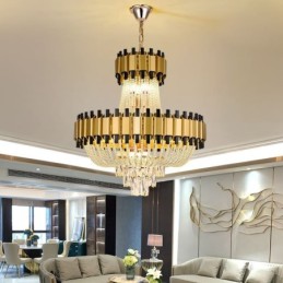 Crystal Pendant Light Gold Luxury Decrative Ceiling Lamp