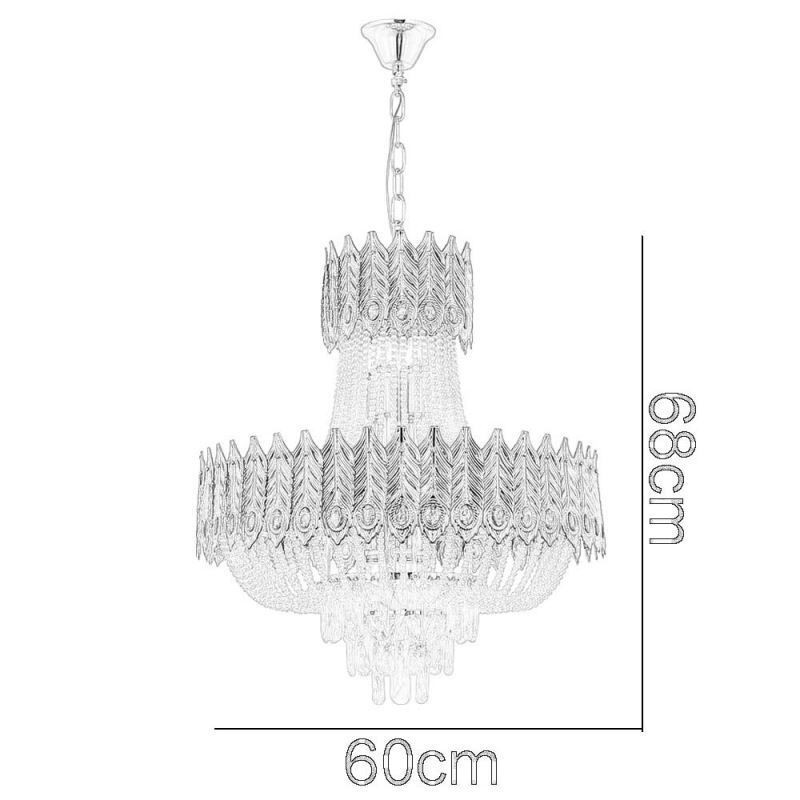 Crystal Pendant Light Luxury Decrative Ceiling Light 60cm