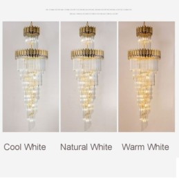 Gold Crystal Pendant Light Electroplated Gold Phoenix Tail Lampshade Ceiling Light