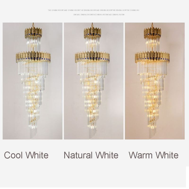 Gold Crystal Pendant Light Electroplated Gold Phoenix Tail Lampshade Ceiling Light