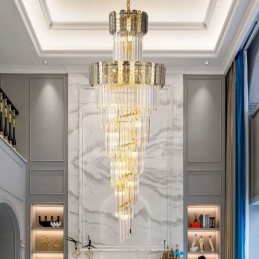 Gold Crystal Pendant Light Luxurious Decrative Ceiling Light φ60*H180cm