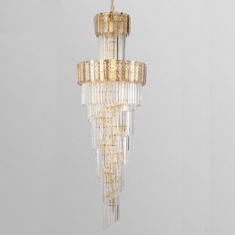 Gold Crystal Pendant Light Luxurious Decrative Ceiling Light φ60*H180cm