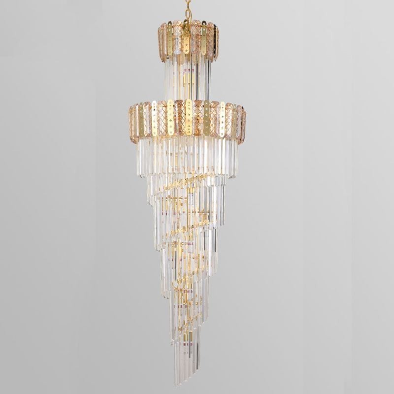 Gold Crystal Pendant Light Luxurious Decrative Ceiling Light φ60*H180cm