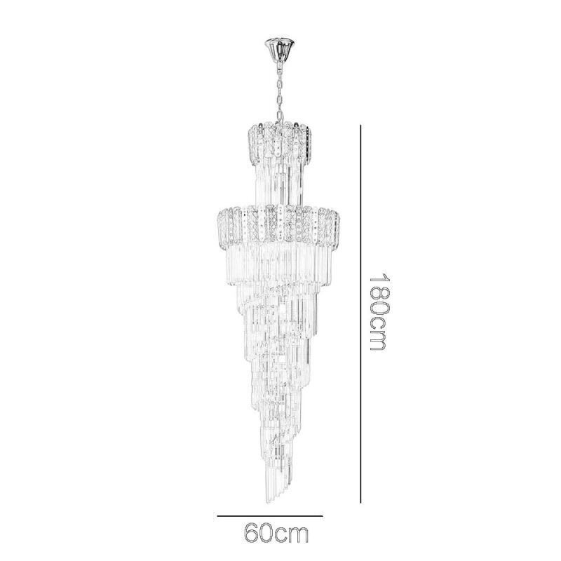 Gold Crystal Pendant Light Luxurious Decrative Ceiling Light φ60*H180cm