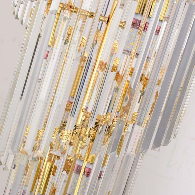 Gold Crystal Pendant Light Luxurious Decrative Ceiling Light φ60*H180cm