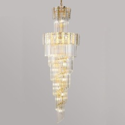 Gold Crystal Pendant Light Luxurious Decrative Ceiling Light φ60*H180cm