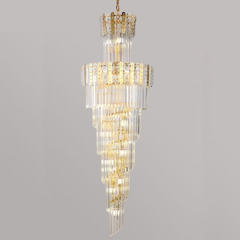 Gold Crystal Pendant Light Luxurious Decrative Ceiling Light φ60*H180cm