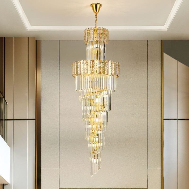 Gold Crystal Pendant Light Luxurious Decrative Ceiling Light φ60*H180cm